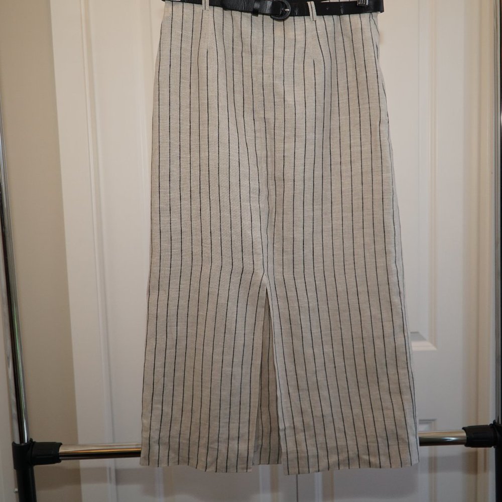 Precis Petite stripped linen skirt